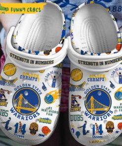 Golden State Warriors Nba White Crocs Clog Shoes