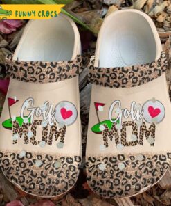 Golf Mom Cheetah Crocs Slippers