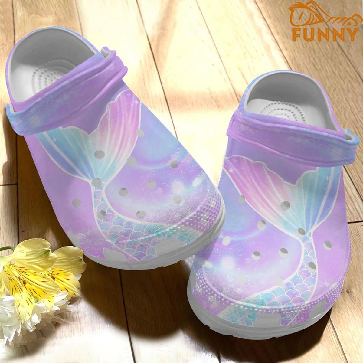 Cute Mermaid Pattern Crocs Clog Shoes