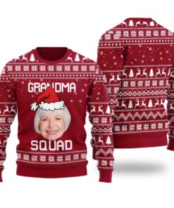 Grandma Squad Custom Face Ugly Christmas Sweater