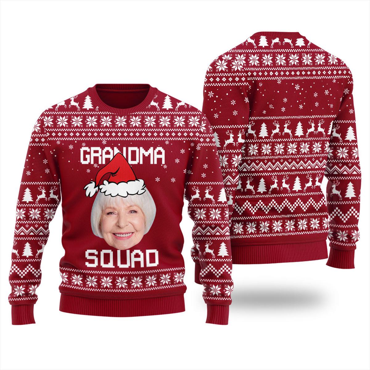 Grandma Squad Personalized Ugly Sweater