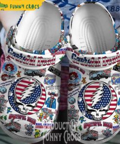 Grateful Dead American Flag Crocs Slippers