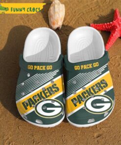 Personalized Green Bay Packers Mascot Ripped Flag Crocs Sandals