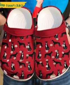 Greyhound Pattern Dog In Crocs Clog Shoes