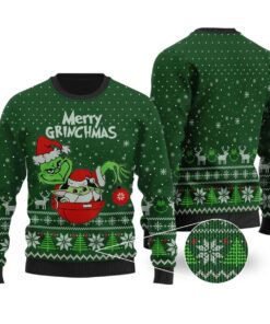 Grinch And Baby Yoda Star Wars Ugly Christmas Sweater