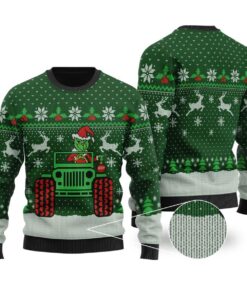 Grinch Jeep Funny Ugly Sweaters