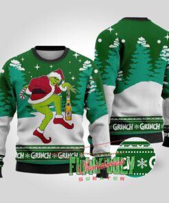 Grinch Stealing Miller High Beer Christmas Sweater