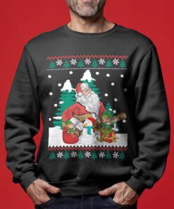 Guitar Santa & Elf Funny Christmas Sweaters