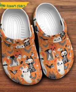 Halloween Cat Skeleton Crocs Sandals