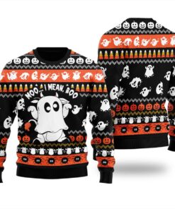 Halloween Ghost Cow Christmas Sweater Women