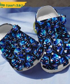 Halloween Pattern Blue Skull Crocs , Skull Gifts