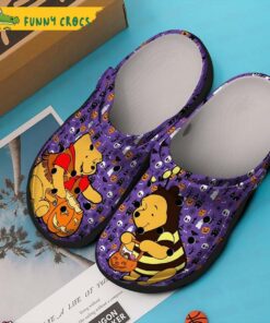 Halloween Purple Winne The Pooh Crocs Slippers