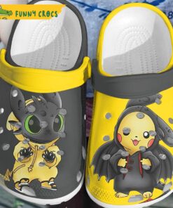 Halloween Stich And Pikachu Pokemon Crocs Slippers