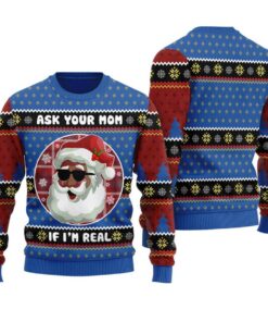 Handsome African American Santa Christmas Sweater