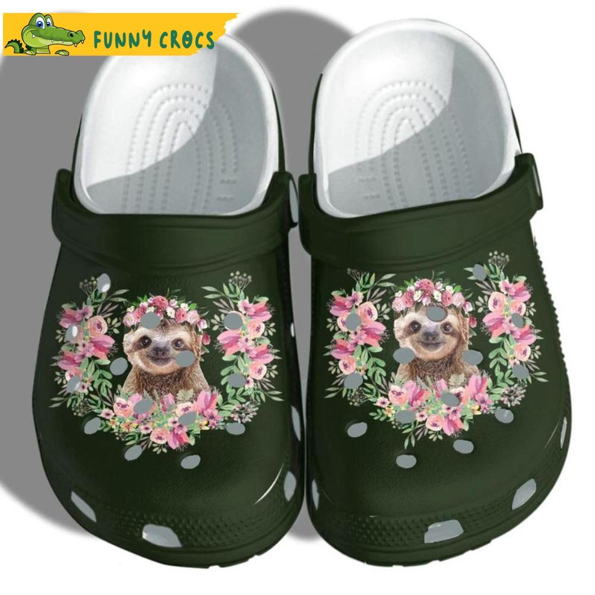 Hanging Sloth Flower Crocs Sandals