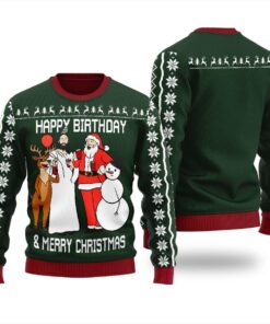 Happy Birthday & Merry Christmas Ugly Sweater