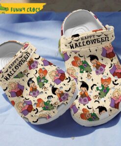 White Little Hocus Pocus Pattern Crocs Clog Shoes