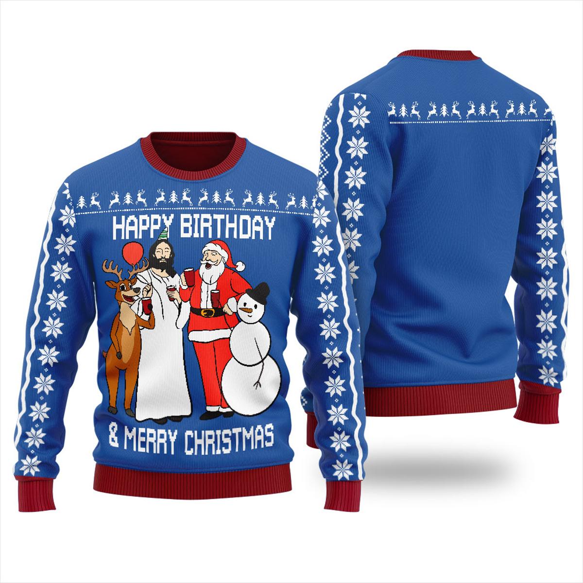 Nice Jesus Birthday Party Mens Ugly Sweater