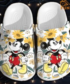 Happy Mickey Sunflower Crocs Clog Shoes