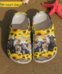 Happy Sunflowers Cow Crocs Shoes