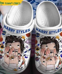 Harry Styles Face Cover Music White Crocs Clog Shoes