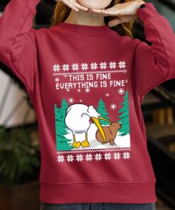 Hilarious Everything Is Fine Capybara Christmas Sweater