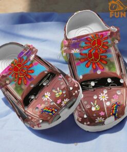 Hippie Car Flower Crocs Sandals