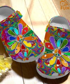 Hippie Colorful Flowers Crocs Clog