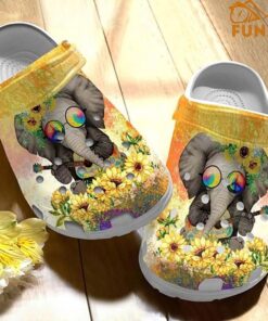 Hippie Elephant Guitar Artist Crocs Slippers