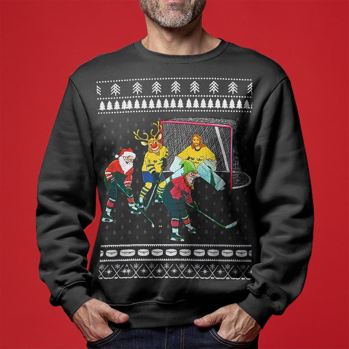 Funny Funny Christmas Sweaters Hockey Hobby