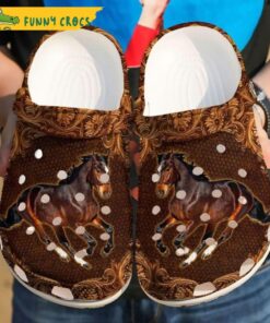 Horse The Charming Brown Floral Pattern Crocs Classic
