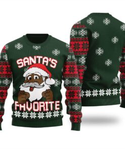 Humorous African American Santa Ugly Sweater