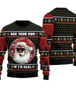 Humorous African American Santa Ugly Sweater