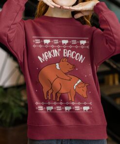 Humorous Making Bacon Womens Christmas Sweater