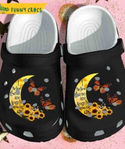 I Believe There Are Angels Among Us Butterfly Crocs Slippers