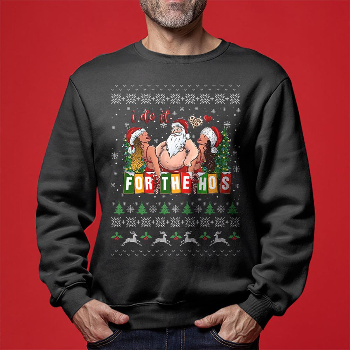 Flirting Santa Barry Wood Mens Mens Ugly Christmas Sweater