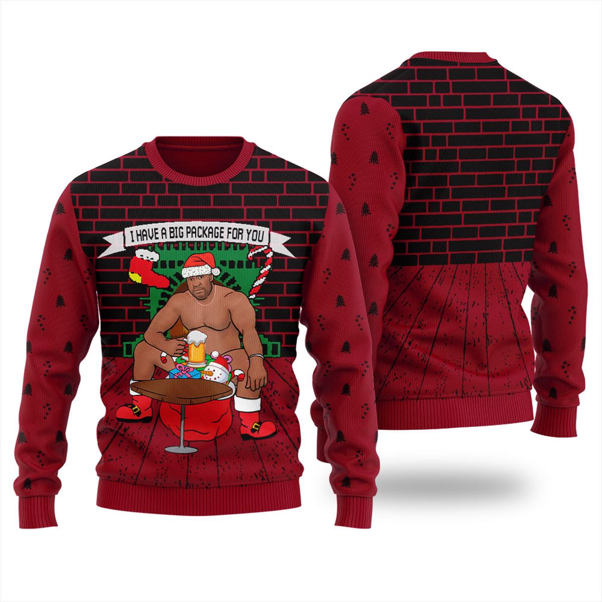 I Have A Big Package For You Barry Wood Ugly Christmas Sweater Women