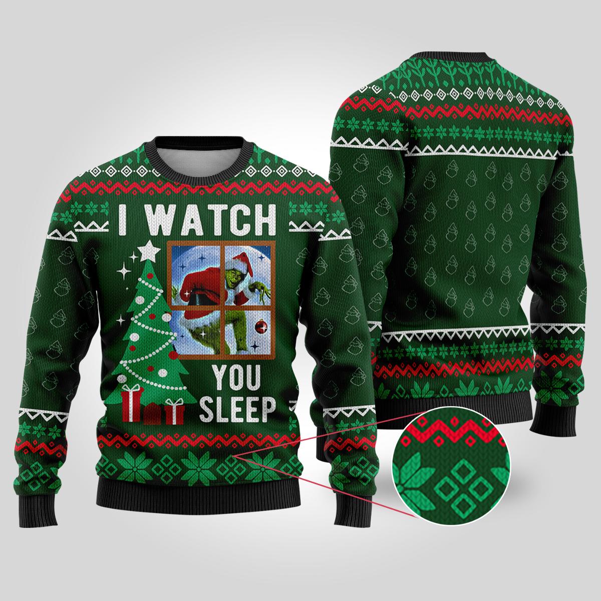 I Watch You Sleep The Grinch Ugly Sweaters