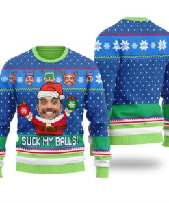 Inappropriate Suck My Balls Custom Christmas Sweater