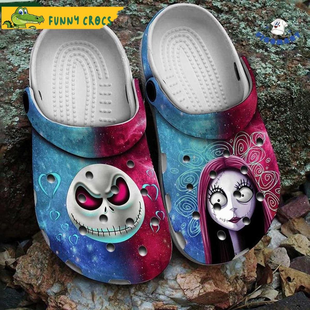 Funny Christmas Jack And Sally Cartoon Crocs Slippers