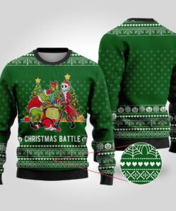 Jack Skellington And Grinch Battle Christmas Sweater