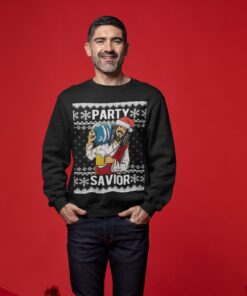 Jesus Christ Santa Beer Party Savior Ugly Christmas Sweaters