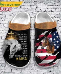 Jesus Horse American Flag Crocs Sandals