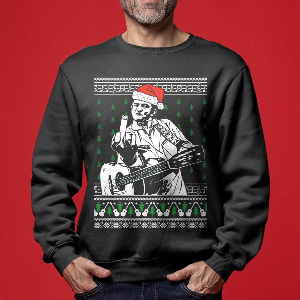 Johnny Cash Funny Womens Ugly Christmas Sweater