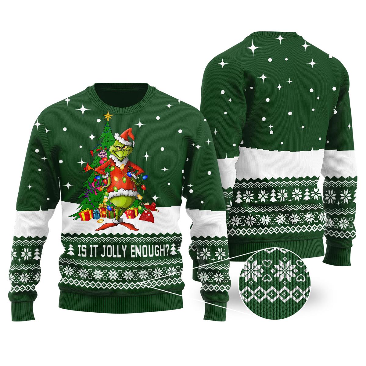 Jolly Enough Grinch Ugly Christmas Sweater