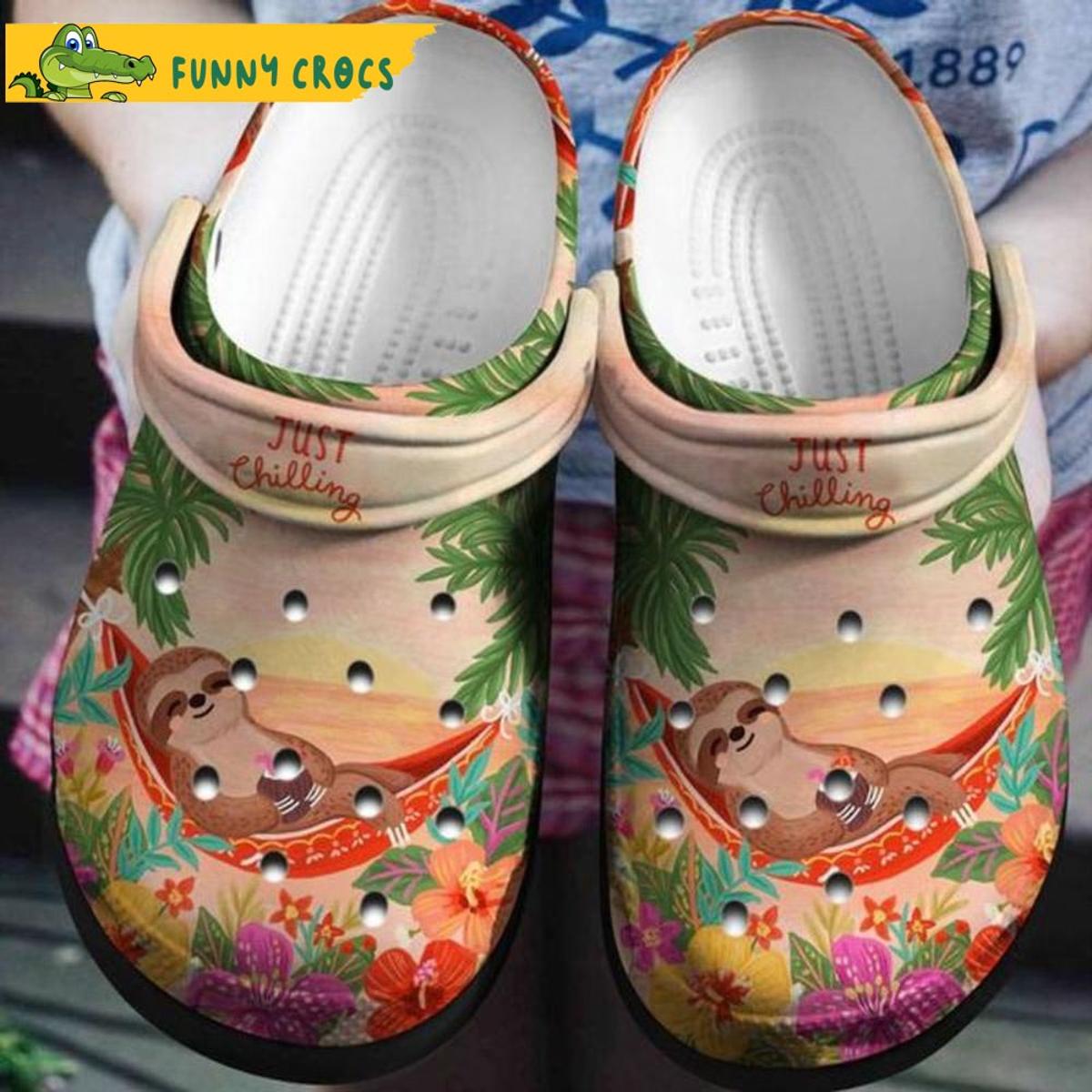 Mama And Baby In Jungle Sloth Crocs Clog