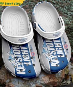 Keystone Light Always Smooth Blue Crocs Sandals