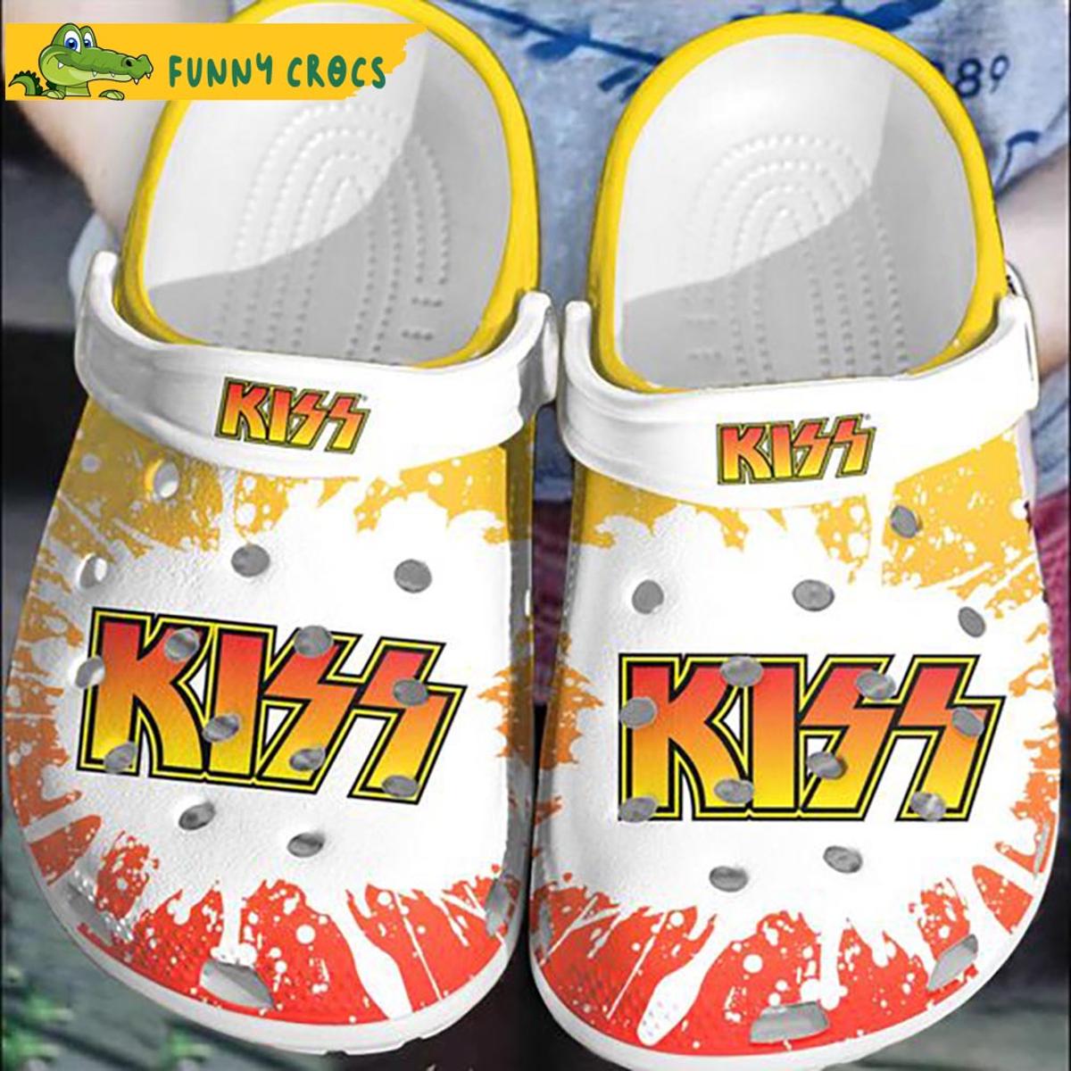 Funny Kiss Band Crocs Shoes