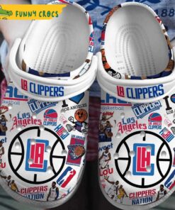 La Clippers Nba White Crocs Clog Shoes