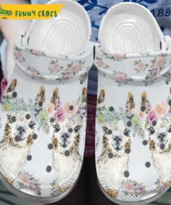 Lama Alpaca Couple Floral Crocs Shoes